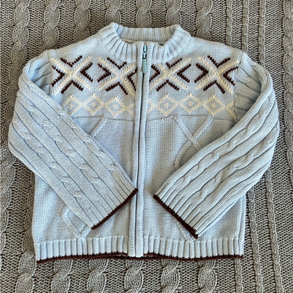 Cable-knit Zipper Sweater for Toddler